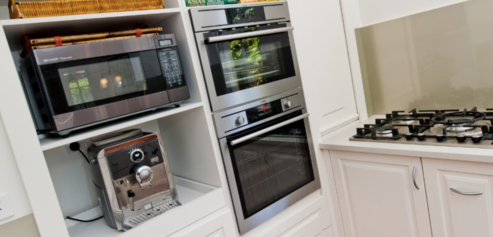 Chrome home appliances in place to suit renovation design