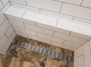 Tiling work of a north Fremantle bathroom renovation.