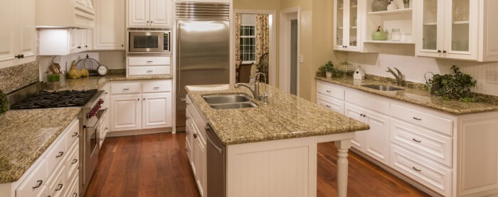 Beautiful Custom Kitchen Interior in a New House.