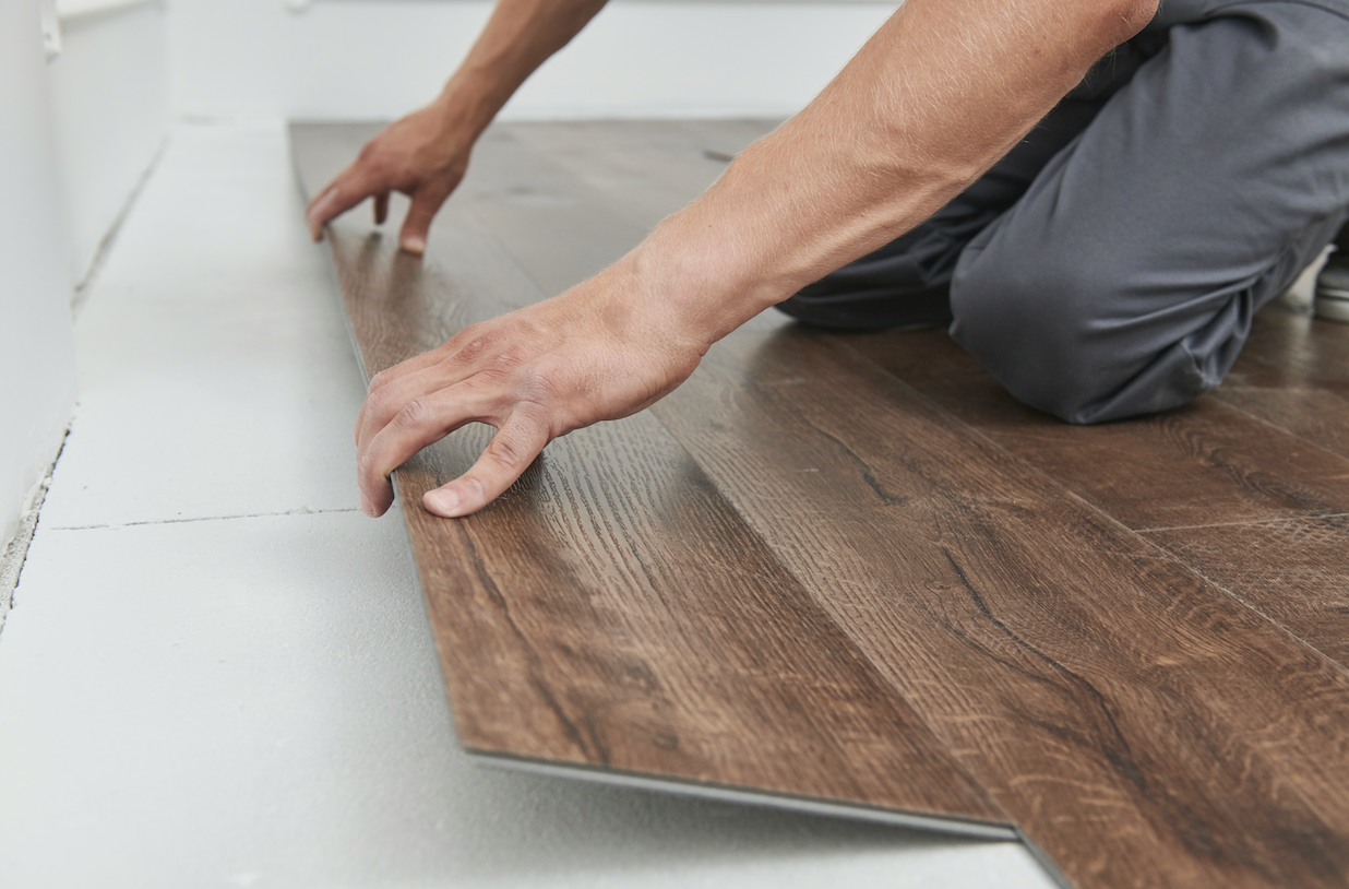 Vinyl flooring used for bathrooms.