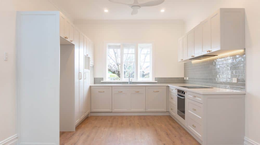 Newly renovated white kitchen.