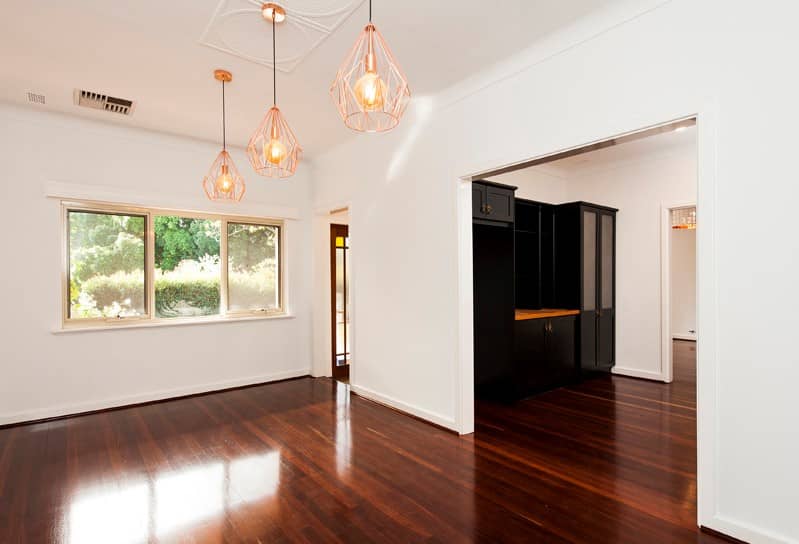 Renovated living room in White Gum Valley. 