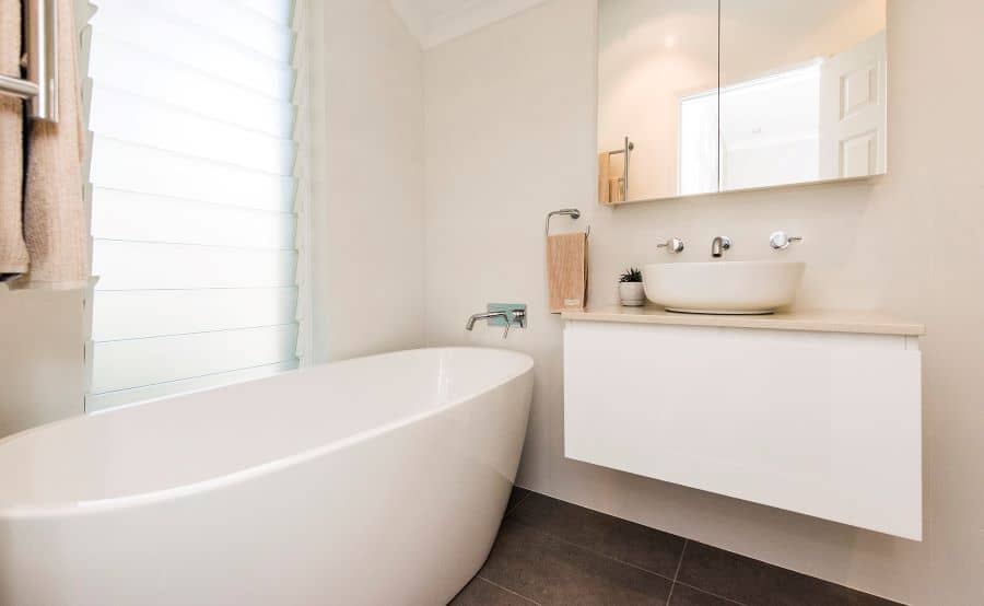 Bathroom with bathtub and sink.